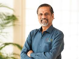 Sridhar Vembu, founder and CEO of Zoho Corporation, in a Zoho-branded shirt