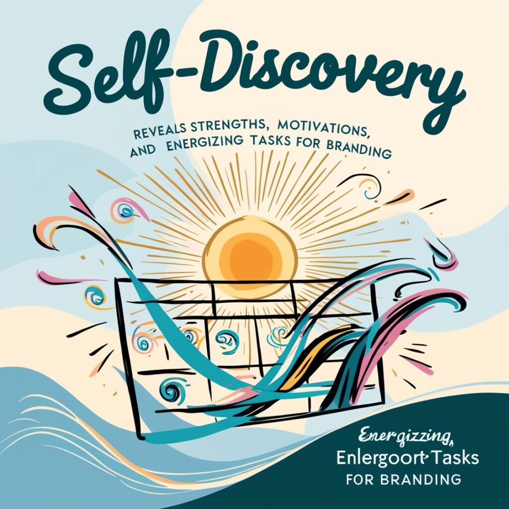 Self-discovery reveals strengths, motivations, and energizing tasks for branding.
